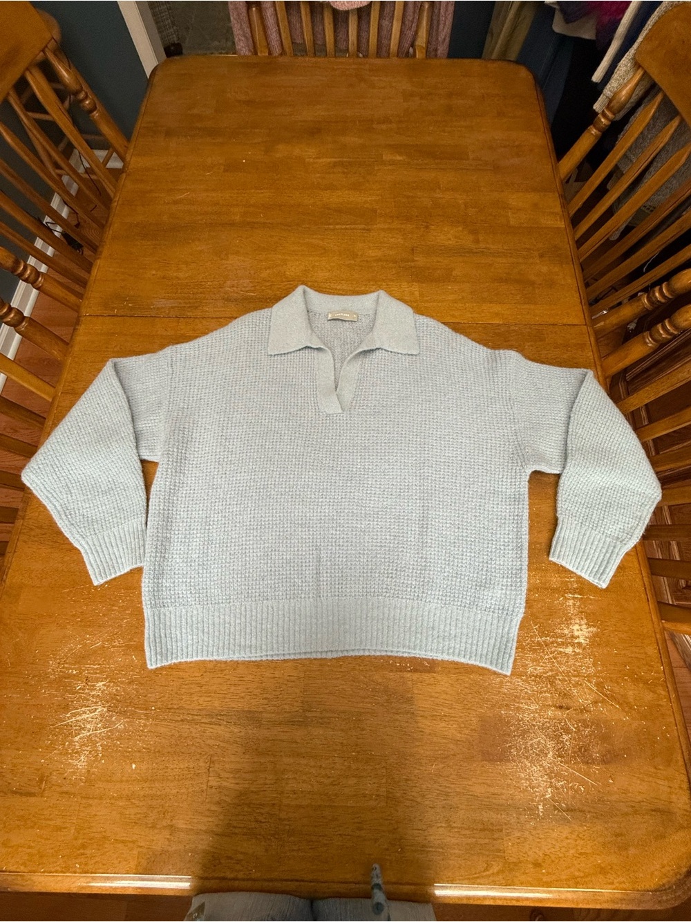 Everlane Alpaca Waffle-Stitch Polo Sweater